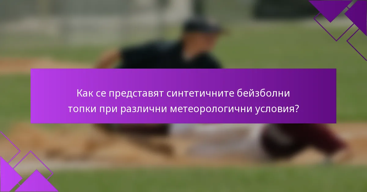 Как се представят синтетичните бейзболни топки при различни метеорологични условия?
