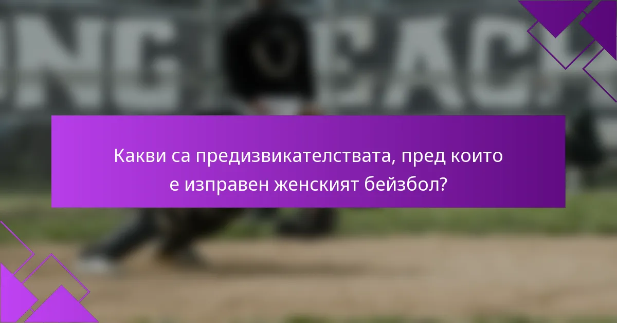 Какви са предизвикателствата, пред които е изправен женският бейзбол?