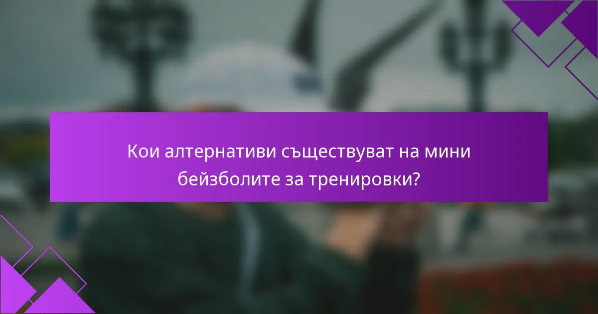 Кои алтернативи съществуват на мини бейзболите за тренировки?